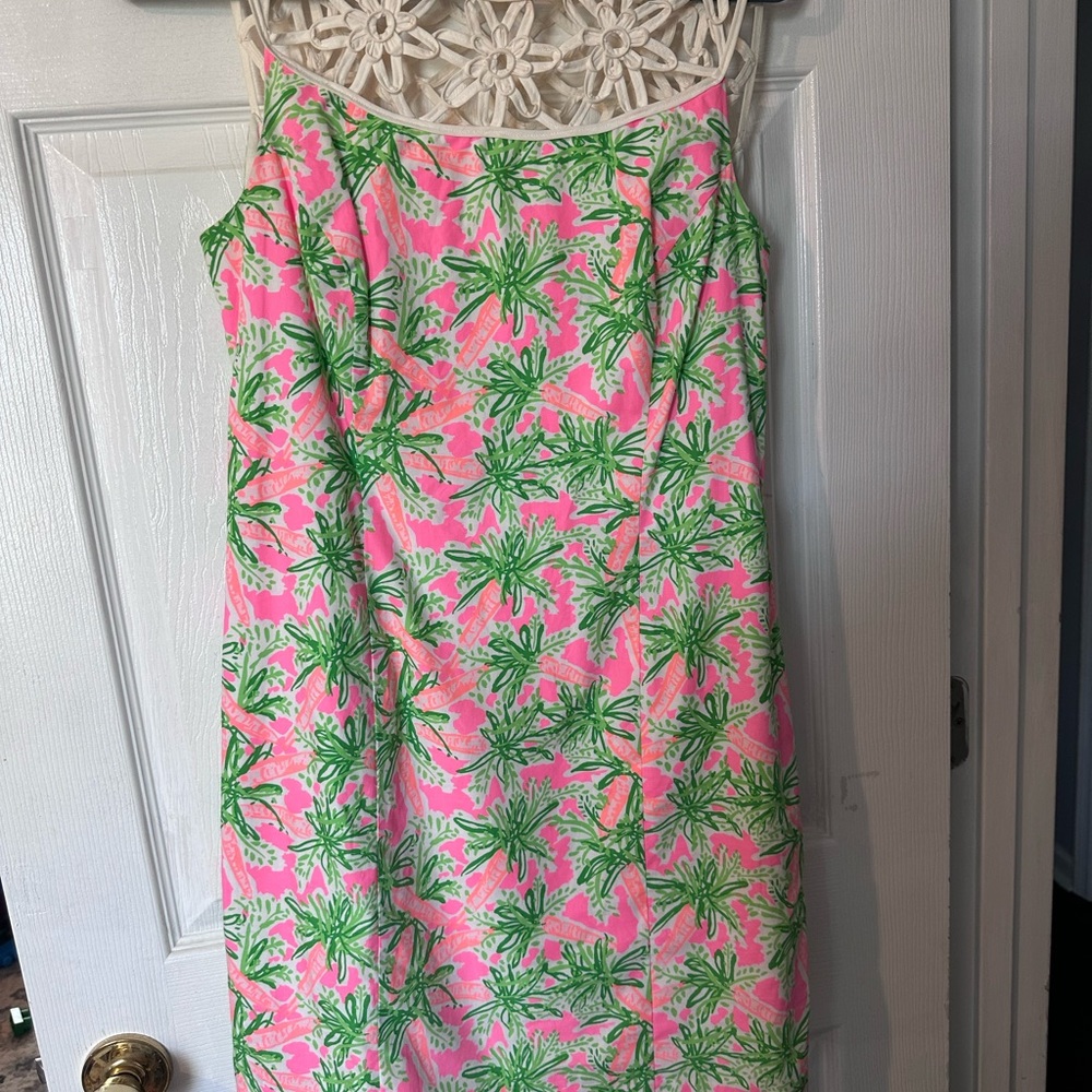 Lilly Pulitzer Pink Tropical Palm-Print Mini Dress absolutely gorgeous - Picture 2 of 4